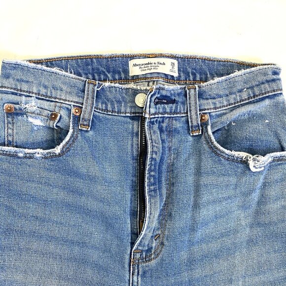 Abercrombie & Fitch The Ankle Straight Ultra High Rise Jeans Size 26/ 2R - Picture 2 of 7